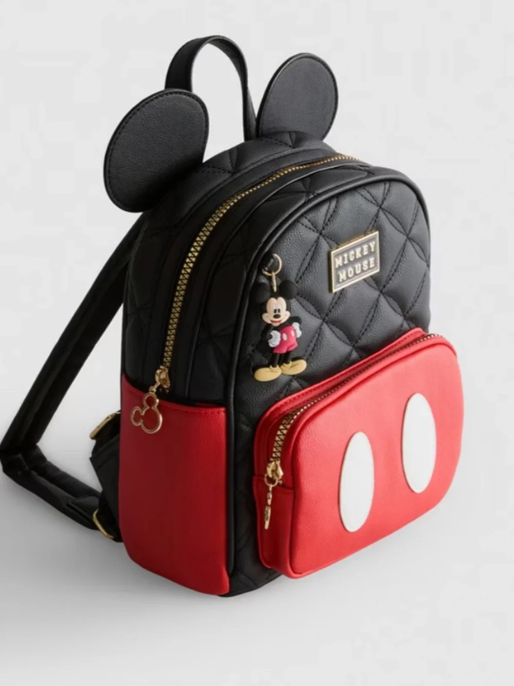 Mickey Mouse Quilted Mini Backpack with Bag Charm Disney X New